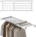 Hershii Tension Shelf Expandable Rod Closet System Heavy Duty Clothes Hanger Adjustable DIY Storage Organizer Freestanding Pa