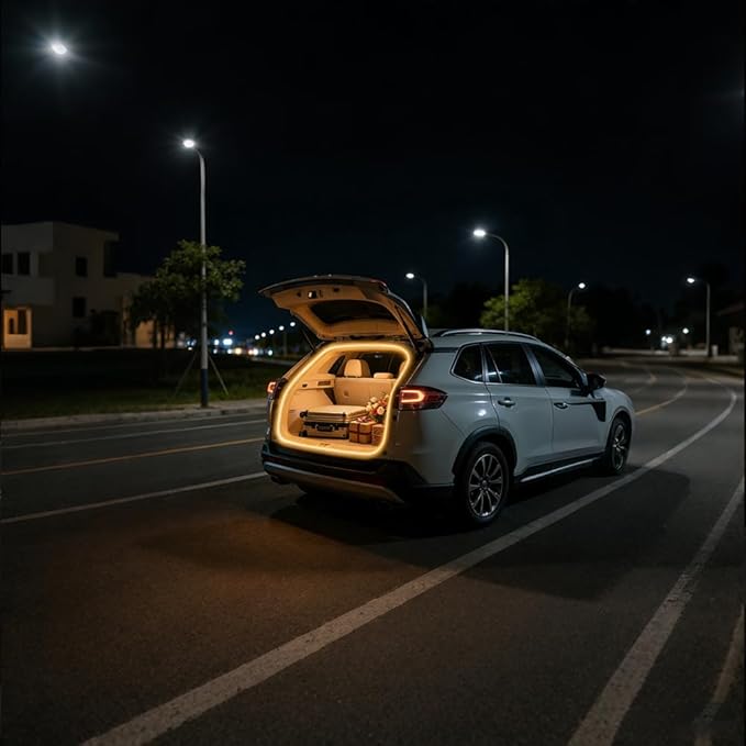 Trunk LED Light Strip, Compatible with 2022-2025 Toyota RAV4, Flexible Waterproof Silicone Embedded Cuttable Trunk Light Strip, Warm White
