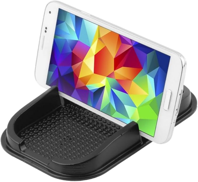 Car -Slip Mat, Multifunctional Rubber Non-Slip Dashboard Mat, Black, Medium, Holds Smartphones, Mapping, Universal Fit