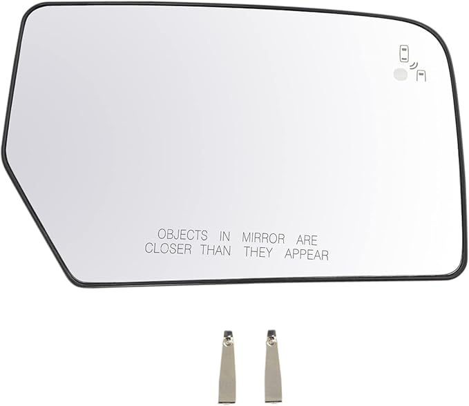 TRQ Passenger Side Heated Mirror Glass with Blind Spot Detection Compatible with 2015-2017 Ford Expedition, 2015-2017 Lincoln