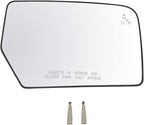 TRQ Passenger Side Heated Mirror Glass with Blind Spot Detection Compatible with 2015-2017 Ford Expedition, 2015-2017 Lincoln