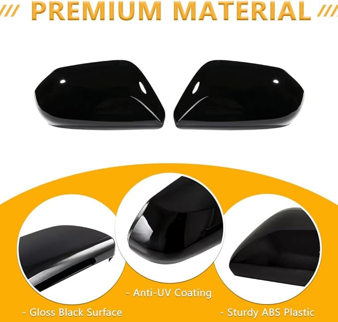 Rearview Mirror Caps Fitment for Toyota Camry 2018-2025 2PCS-Set (Gloss Black - Original, For Camry 2018-2025)