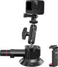 Ulanzi SC-01 Heavy-Duty Suction Cup Mount for Camera/Phone/Accessory (3"), Pump-actived Vacuum Suction Cup Mount, Magic Arm Phone Holder Action Cam Adapter Car Boats Windshield Window Mount