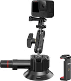 Ulanzi SC-01 Heavy-Duty Suction Cup Mount for Camera/Phone/Accessory (3"), Pump-actived Vacuum Suction Cup Mount, Magic Arm Phone Holder Action Cam Adapter Car Boats Windshield Window Mount