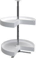 Rev-A-Shelf 18" Pie-Cut Dual Tier Lazy Susan Organizer for Corner Wall Kitchen Cabinets, Plastic Home Rotating Storage Shelve