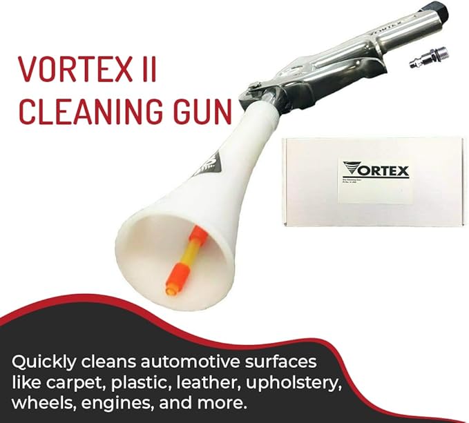 HI-TECH Vortex II Air Cleaning Gun – Pro Auto Detailing Tool for Deep Cleaning Interiors & Exteriors – Uses Air Compressor – 