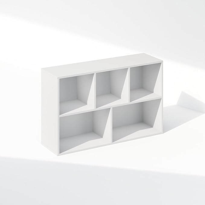 Furinno Reed Closet Organizers and Storage, 5-Cube Reversible Closet Shelves, Closet Organization Shelf, 9.4 x 19.5 x 31.5, f
