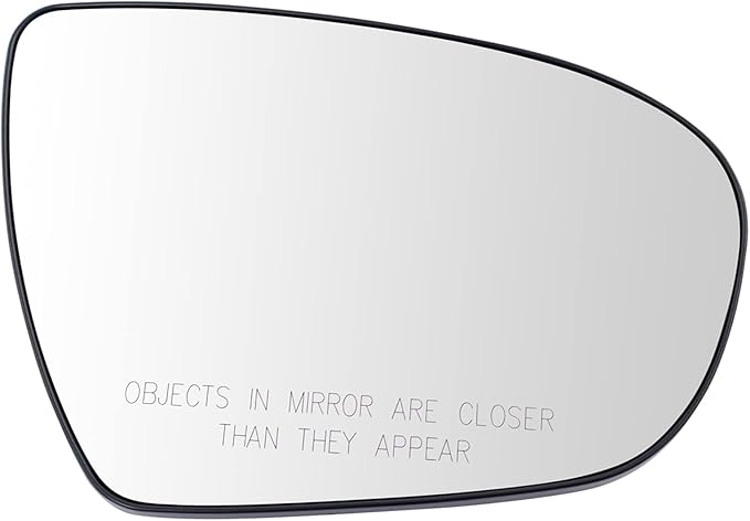 TRQ Passenger Side Power Heated Mirror Glass with Backing Plate Snap On Compatible with 2011-2016 Kia Optima