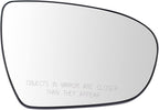TRQ Passenger Side Power Heated Mirror Glass with Backing Plate Snap On Compatible with 2011-2016 Kia Optima