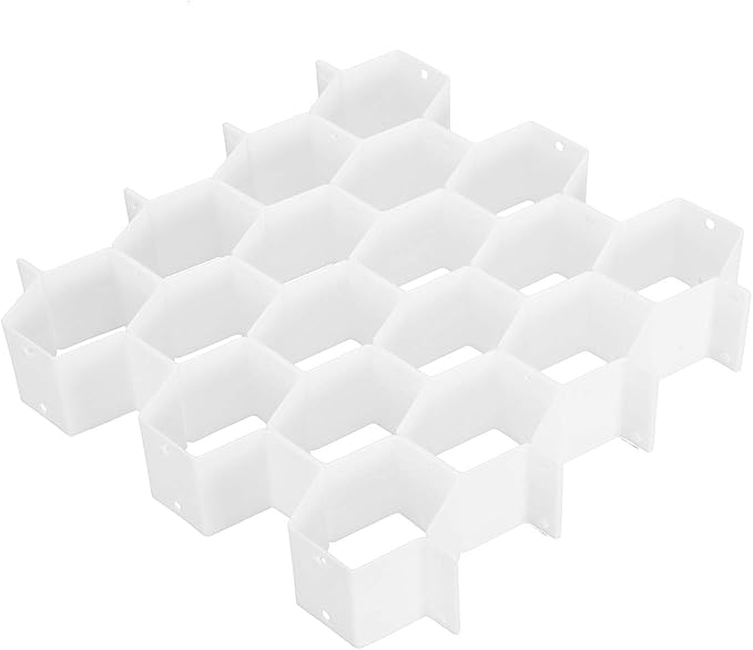 Foraineam 3 Pack Honeycomb Drawer Organizer Plastic Partition Cabinet Clapboard Storage Boxes Closet Organizer Drawer Divider