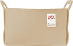 Collapsible Felt BEIGE Storage Bin Large 14.6"x9.4"x9.4" – Foldable Basket with Handles for Closet, Laundry Room Organization
