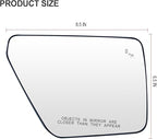 Passenger Side Mirror Glass Compatible with Ford F150 2022 2023 Mirror - With Rear Holder，Blind Spot Detection, Power Heated
