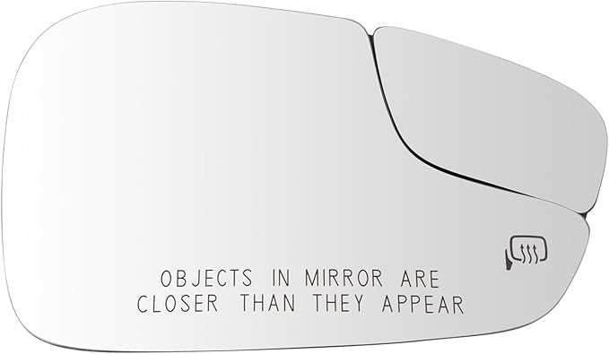TRQ Passenger Side Mirror Glass Heated Convex Snap On Compatible with 2011-2019 Ford Fiesta FO1325178
