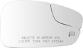 TRQ Passenger Side Mirror Glass Heated Convex Snap On Compatible with 2011-2019 Ford Fiesta FO1325178