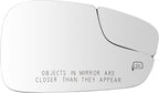TRQ Passenger Side Mirror Glass Heated Convex Snap On Compatible with 2011-2019 Ford Fiesta FO1325178