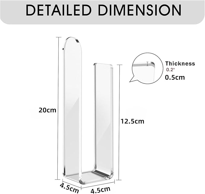 Health Mounted Acrylic Hat Organizer - 4Pcs Strong Adhesive Hat Hooks for Bedroom, Living Room Storage & Easy No Drill Instal