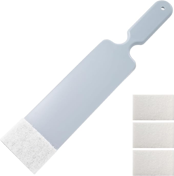 NEWISHTOOL Long Reach Auto Bulldozer Squeegee, Mini Paddle Scrubber for Window Tint Film Installing and Vehicle Windshield/Rear Window Glass Cleaning, 1 PC Bulldozer Tint Tool and 3 PCS Scrub Pads