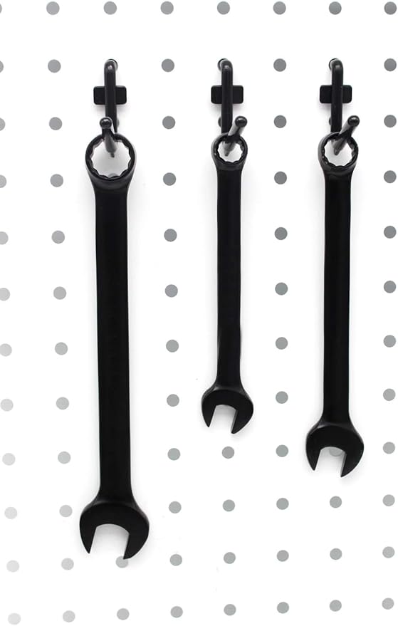 Colorstorm 1.5 inch Pegboard Hooks Kit 200 pk L Style for Peg Board Assortment Tool Organizer Black Peg Hooks Accessories (20