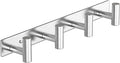 VAEHOLD 1PACK Hat and Coat Wall Mount Rack - 4 Hooks for Robes, Bags, Keys, and Towels - Bathroom Towel Hanger Organizer -Sil