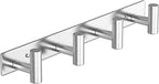 VAEHOLD 1PACK Hat and Coat Wall Mount Rack - 4 Hooks for Robes, Bags, Keys, and Towels - Bathroom Towel Hanger Organizer -Sil