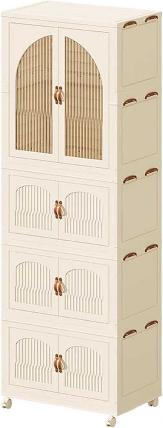 Heavy Duty Clothes Rack - Portable Foldable Wardrobe with Hanging Space on Wheels for Bedroom, Dorm, or Laundry Room Use, 81x