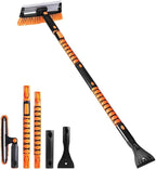 EcoNour 55" Telescopic Snow Brush and Ice Scraper for Car Windshield & Windows | 270° Rotating Snow Broom with Squeegee | Extendable Snow Removal Brush for SUV, Truck, and Car