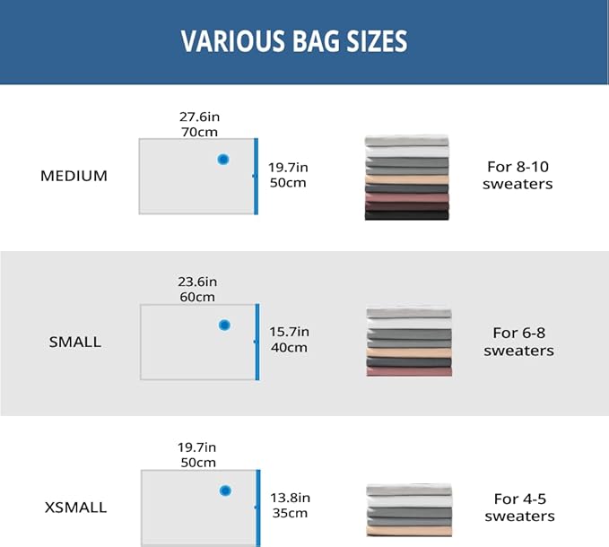 12 Pack Travel Space Saver Vacuum Storage Bags, Vacuum Seal Compression Bags for Clothes, Packing, Luggage, Blankets, Comfort