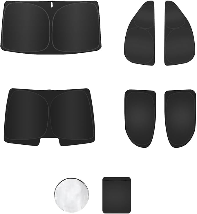 6PCS Window Shades for Toyota Corolla(2014-2018) Accessories – Full Coverage Sun Shade for Side Windows, Rear Triangular & Windshield – UV Protection & Privacy for Camping, Napping, Relaxing