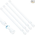 4PCS Small Tension Curtain Rod 28 to 48 Inch,White Short Curtain Rods No Drilling,Loaded Expandable Spring Curtain Rods for K