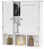 TaoHFE White Bathroom Wall Cabinet with 2 Door Adjustable Shelves,Over The Toilet Storage White Wall Mounted Medicine Cabinet