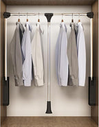 Pull Down Closet Rod, 60 lbs Load Capacity, Stainless Steel Adjustable 35-46.5 inches Soft-Close Wardrobe Lift Rail Organizer