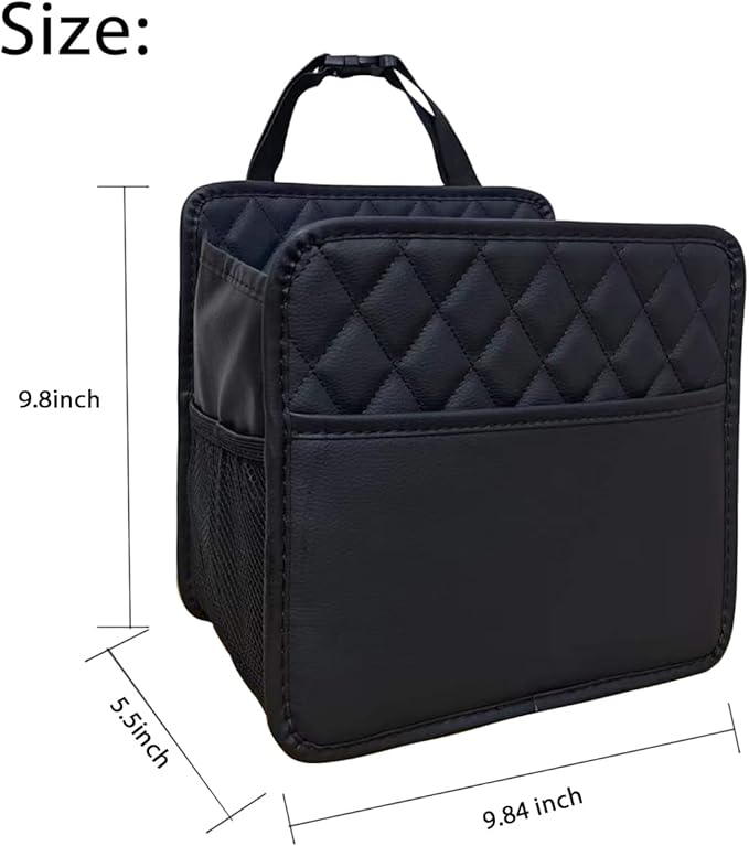 Car Seat Back Organizer, Hanging PU Leather Car Storage Bag, Compatible with Most Vehicles Interior Accessories Organizer