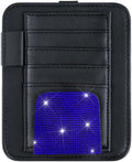 Bling Car Sun Visor Organizer, Rhinestone Multi-Pocket Truck Visor Organizer Pouch with Visor Pen Holder,Glasses Holder,Universal Sunvisor Organizers for Most Cars SUVs -Deep Blue