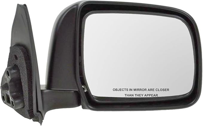 TRQ Driver and Passenger Side Mirror Assembly Set Manual Paint to Match Smooth Black Foldaway Compatible with 1997-1999 Toyot