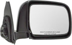 TRQ Driver and Passenger Side Mirror Assembly Set Manual Paint to Match Smooth Black Foldaway Compatible with 1997-1999 Toyot