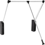 Pull Down Closet Rod Stainless Steel,35"-48" Adjustable Wardrobe Lift Rail Rod,60 lbs Load Capacity,Side & Back Mounted Close