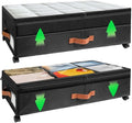Under Bed Storage with Wheels, 72L XXL Under the Bed Storage Containers Large, 10‘’ Tall Adjustable Storage for Underbed with