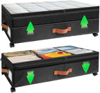 Under Bed Storage with Wheels, 72L XXL Under the Bed Storage Containers Large, 10‘’ Tall Adjustable Storage for Underbed with