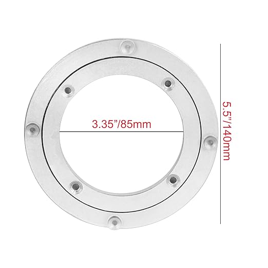 Aluminium Alloy Turntable Bearing, Heavy Duty Swivel Turntable Lazy Susan Rotating Bearing Turntable Round Dining Table Smoot