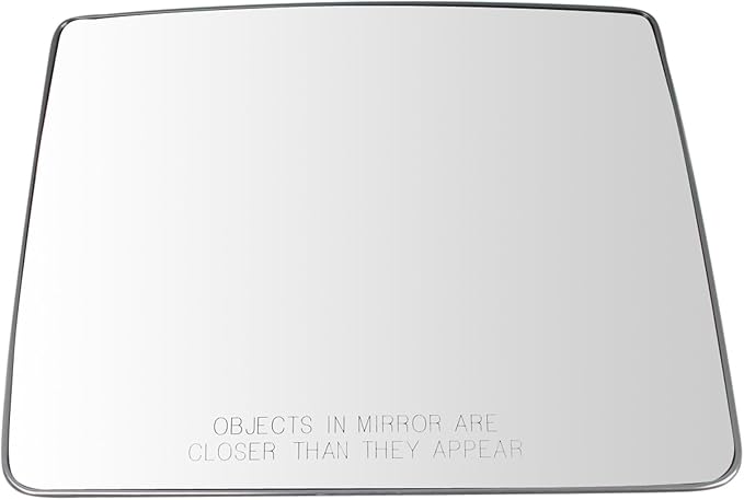 TRQ Right Upper Mirror Glass Heated Convex Snap On Compatible with 2007-2014 Ford F-150 FO1325116
