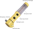 XhuangTech 4 in 1 Car Safety Hammer, Emergency Escape Tool Seat Belt Cutter with Car Window Breaker LED Flash Light Beacon Li
