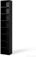 8-Cube Storage Organizer Bookcase, White, Tall Narrow Bookshelf for Home Office (Black)
