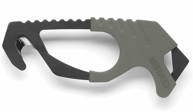 Gerber Gear Seatbelt Strap Cutter Escape Tool with Lanyard Hole and Glass Breaker, Made in USA, Green, 5 x 2.5 x 1 inches Poc