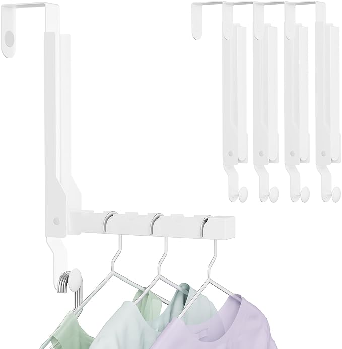4 Pack Over The Door Hanger Folding Clothes Drying Rack, Folding Hanging Coat Rack for Indoor Laundry Room Compact Small Spac