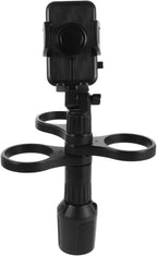 SOIMISS Car Cup Holder Expander with Detachable Tray, 3-in-1 Multifunctional Automotive Food Tray & Drink Holder Organizer with Phone Slot, Universal Fit for Large Bottles Mugs Snacks 360° Rotating
