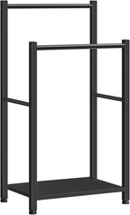 HOOBRO Free Standing Towel Rack for Bathroom, 16.5" L x 9.4" W x 31.5" H, 2 Tier Blanket Rack, Blanket Holder, Drying and Dis