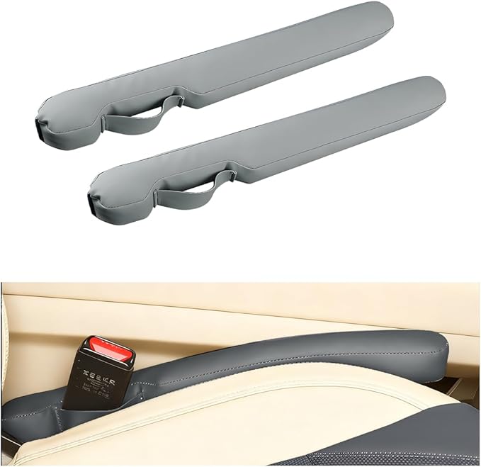 Car Seat Gap Filler, 2PCS Between Vehicle Seats Console Organizer Stop Things from Dropping, Automotive Interior Chair Gap Coverage Fill, Universal for SUV Automobile Truck (Cyan Grey)