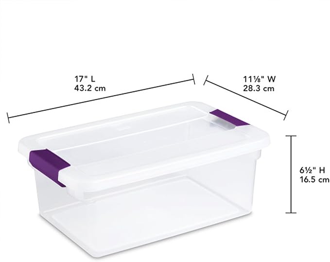 Sterilite 48-Pack 15 Quart ClearView Latch Box, Stackable Organizer Bins with Latching Lids - Clear Plastic Organization Cont