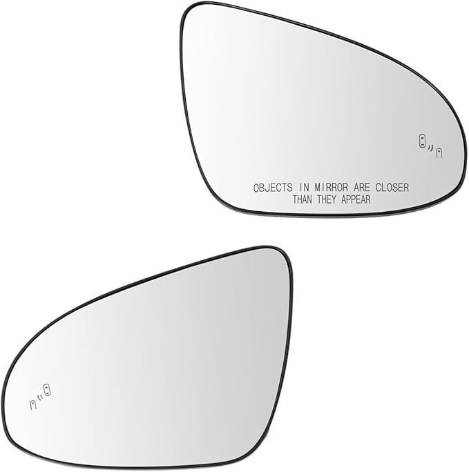 Replacement Blind Spot Detection Heated Mirror Glass LH RH Kit Pair for Toyota Camry