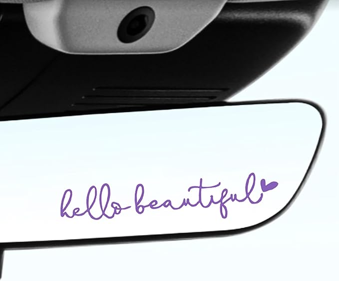 Dotesy 3 PCS Bling Rearview Mirror Cover, Elastic PU Leather Auto Rear View Mirror Protector with Butterfly Car Interior Accessories Universal for Car, SUV, VAN (Purple)